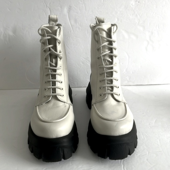 Topshop Leather Women’s Ava Platform Lace Up Combat Boots Size 39 or 8.5US - Picture 4 of 10